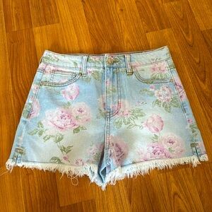 Floral printed Jean shorts